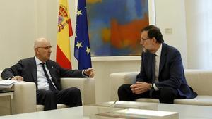 El líder de Unió, Josep Antoni Duran Lleida, durante su encuentro con el presidente del Gobierno, Mariano Rajoy, el 3 de noviembre en la Moncloa.