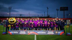Entrenamiento del FC Barcelona masculino, en el estadi Johan Cruyff