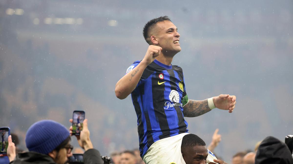 Lautaro Martínez celebra el Scudetto del Inter