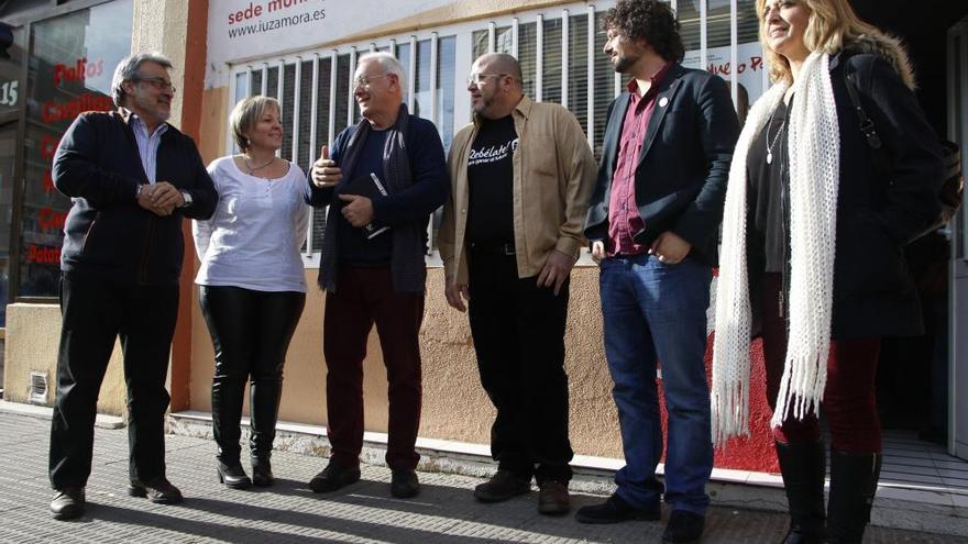 Cayo Lara junto a los candidatos de IU-UP por Zamora.