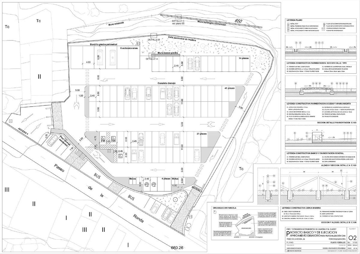 PLano del aparcamiento de Fermoselle