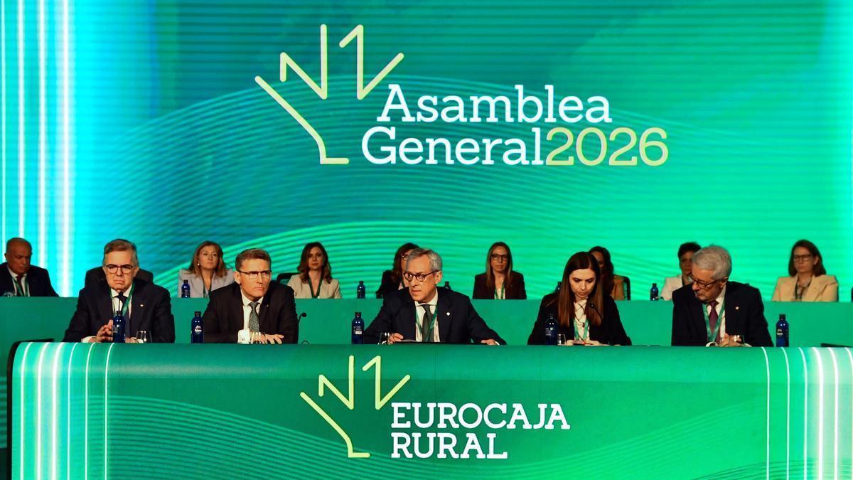 El presidente de Eurocaja Rural, Javier López Martín, durante su intervención
