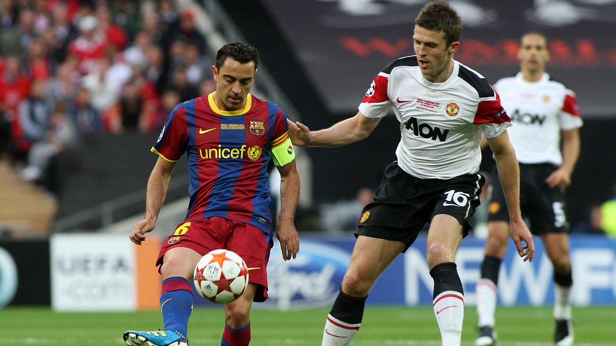 Xavi, en la final de la Champions de 2011 contra el United