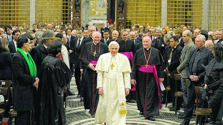 Un momento de la reunión del Papa con 260 artistas de todo el mundo.