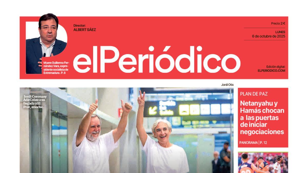 La portada de EL PERIÓDICO del 6 de octubre de 2025