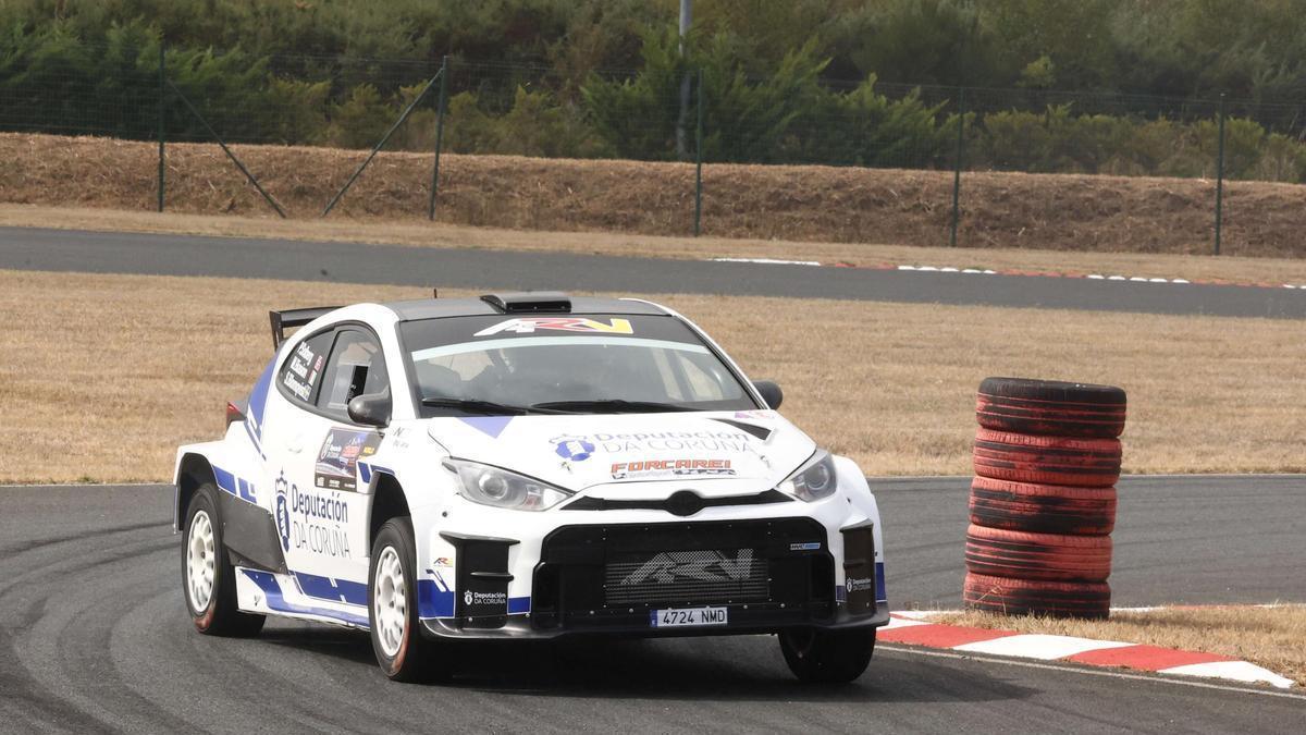 Petter Solberg, durante una vuelta al circuito de As Pontes.