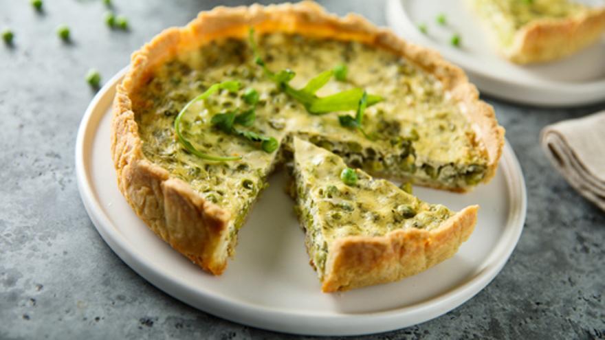 Erbsen-Schinken-Quiche mit Minze