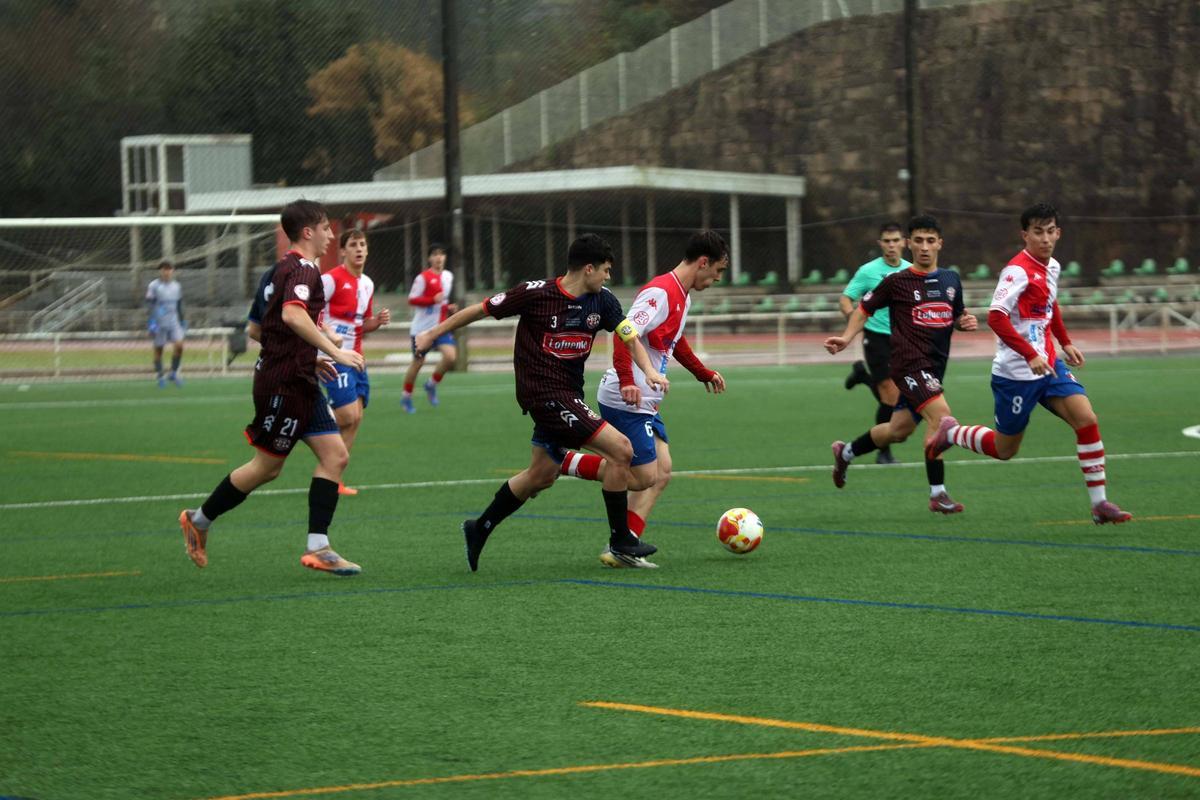 Una acción del partido en el Manuel Jiménez.
