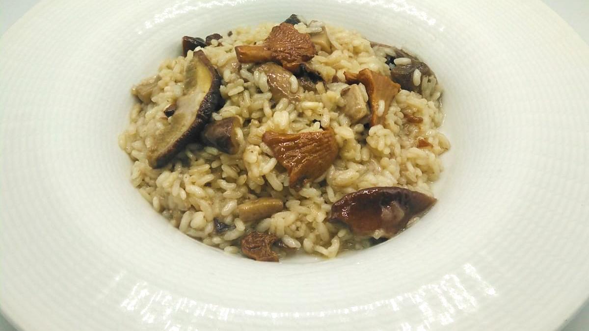 Arroz con setas del  bosque.