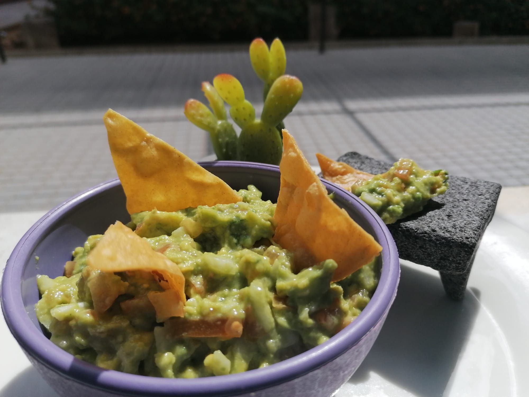 Nachos con guacamole de El Tecolote.