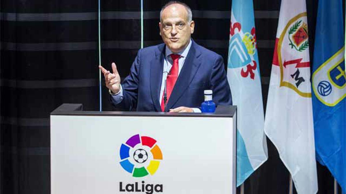 Tebas: "La Superliga europea sería un fracaso a medio plazo"