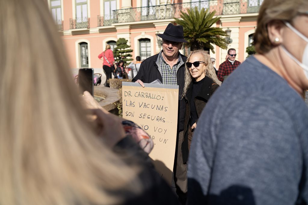 Concentración sin mascarilla en Murcia contra las restricciones covid