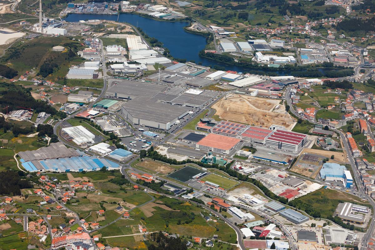 Vista aérea del polígono de Sabón en Arteixo.