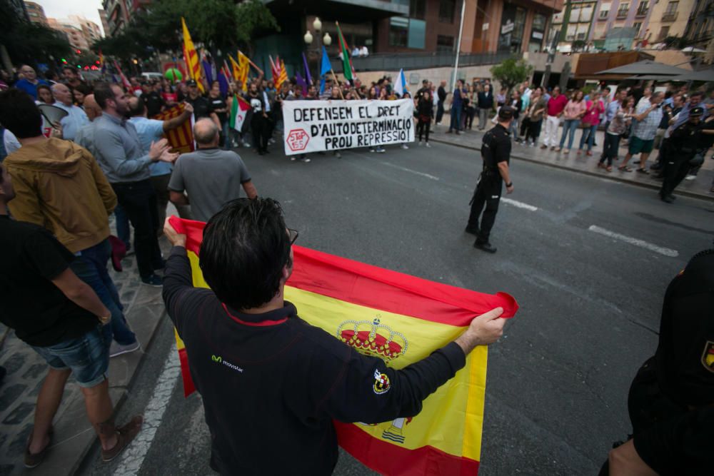 Tensión en el centro de Alicante por la independencia de Cataluña