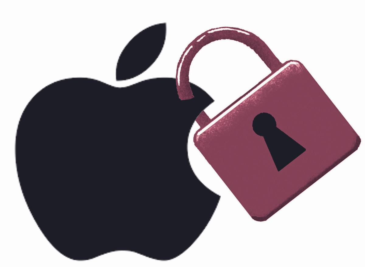 El logo de Apple junto con un candado.