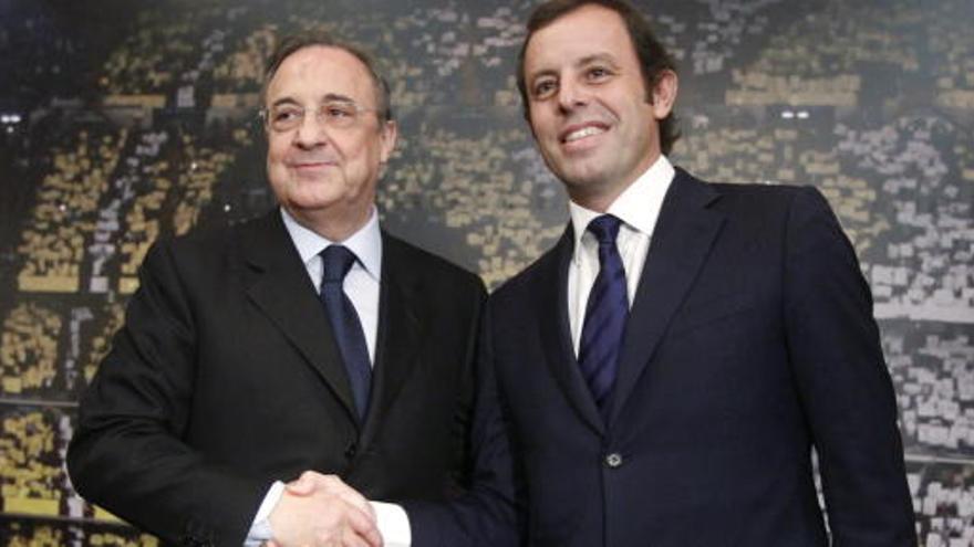 Florentino Pérez y Sandro Rosell se &#039;desean&#039; mucha suerte