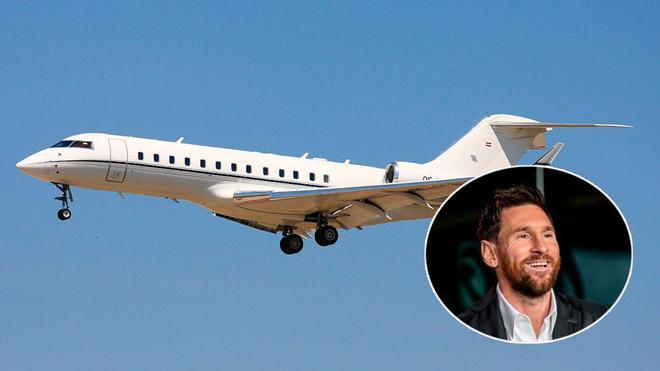El lujoso avión en el que Messi ha llegado a Asturias: un palacio volador con un espacio club, suite y zona de sofás con diván
