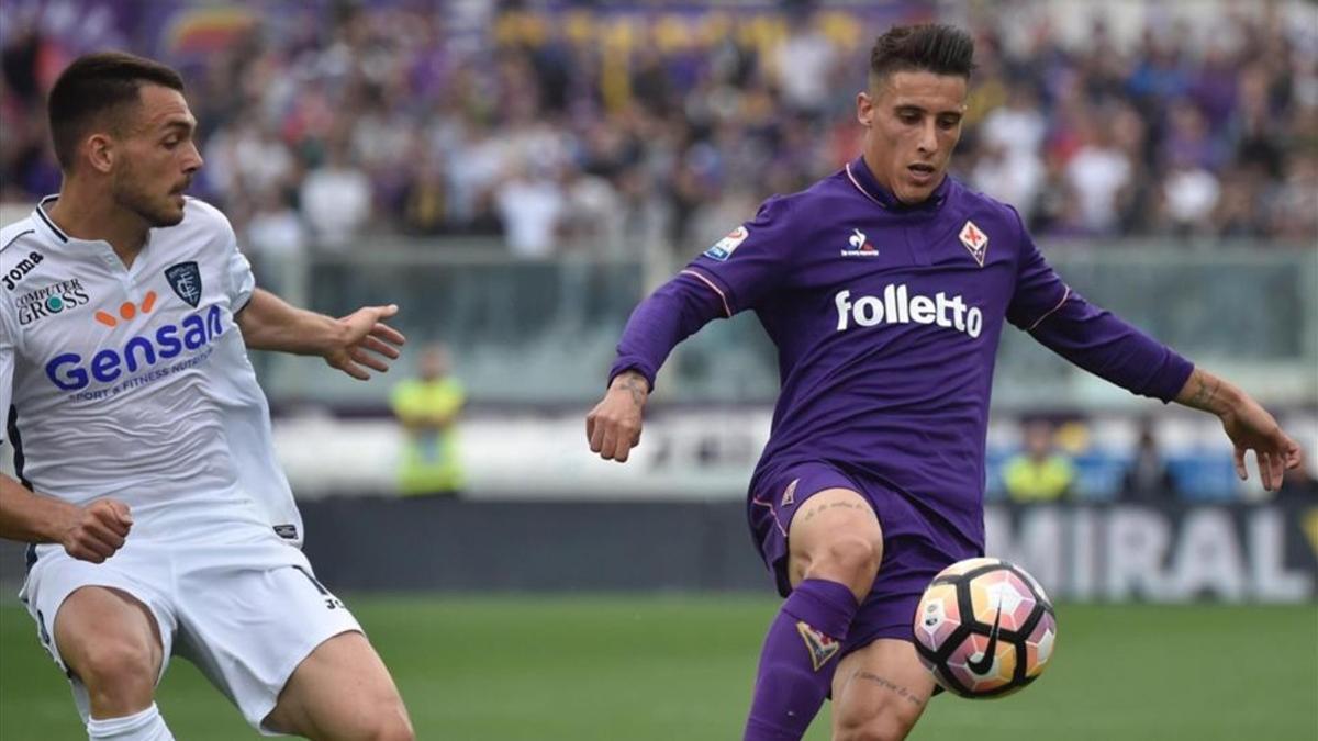 Cristian Tello, en un partido de la Fiorentina contra el Empoli esta temporada