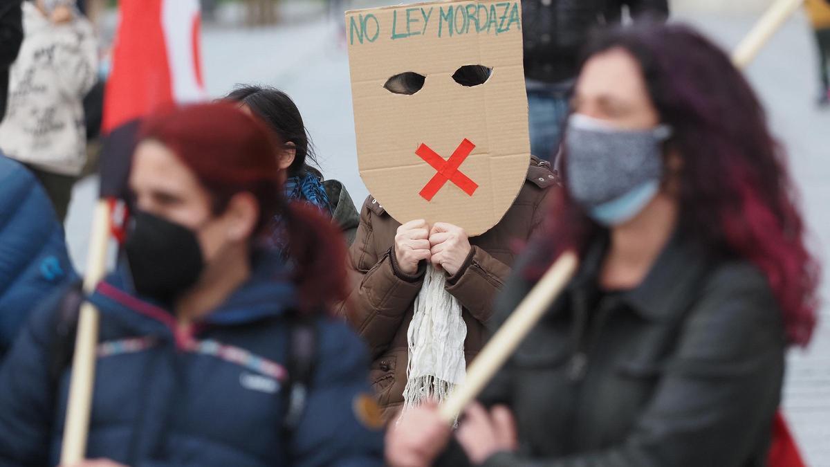 Protesta contra la ‘ley mordaza’ en 2021.