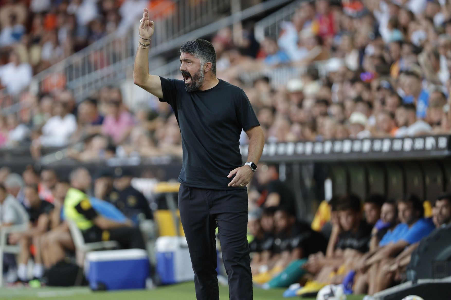 Primer partit del Girona a la Lliga contra el València a Mestalla