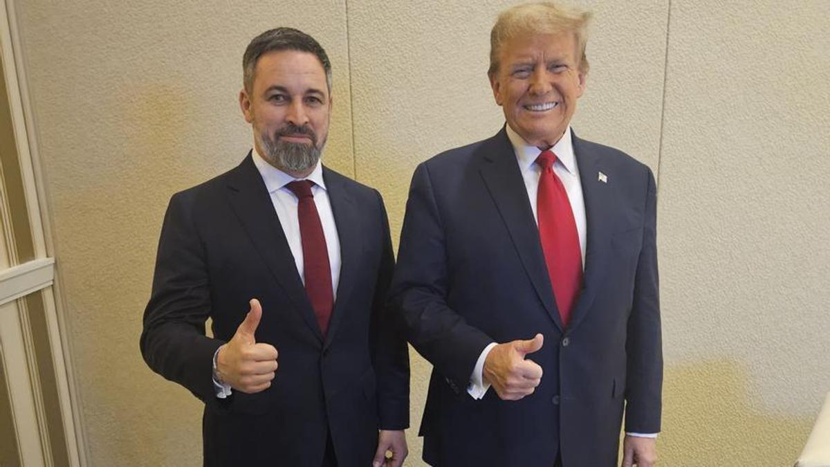 El presidente de Vox, Santiago Abascal, y el presidente de Estados Unidos Donald Trump.