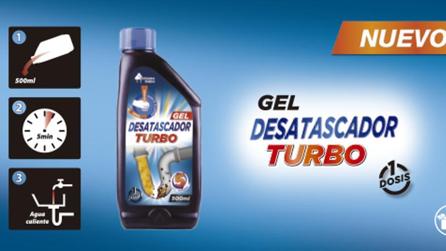 Gel desatascador turbo tuberias Carrefour 500 ml.