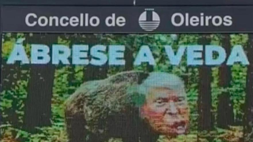 Oleiros compara a Trump con un jabalí en su nueva campaña contra el presidente estadounidense: "Ábrese a veda"