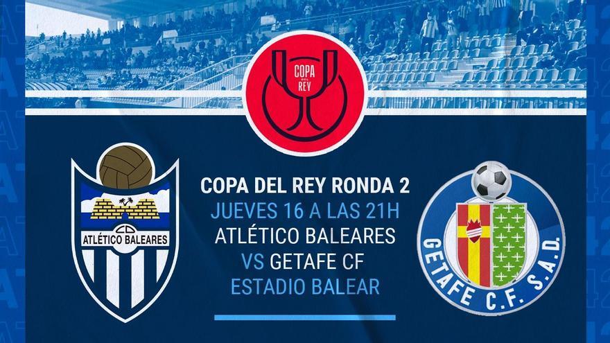 Cartel del partido entre el Atlético Baleares y el Getafe.