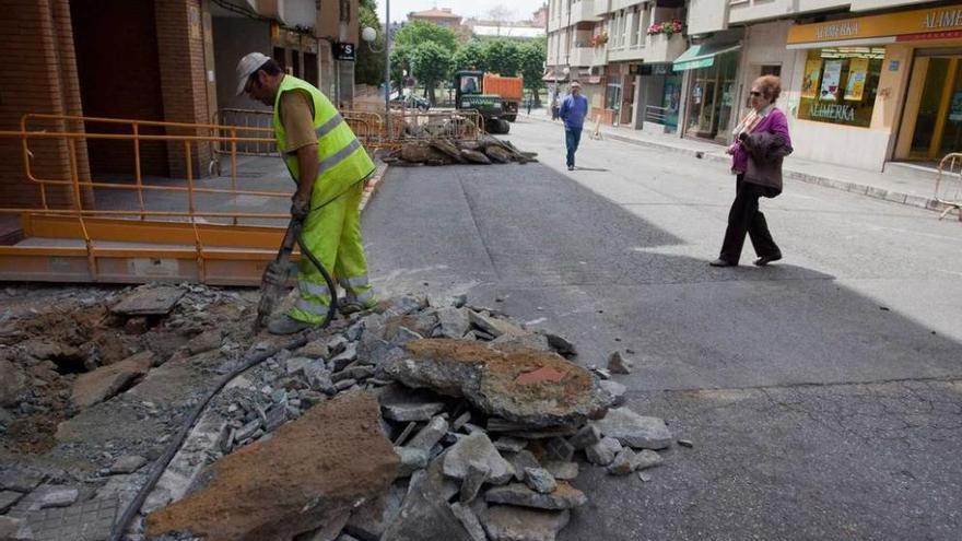 Obras en la calle González Blanco.