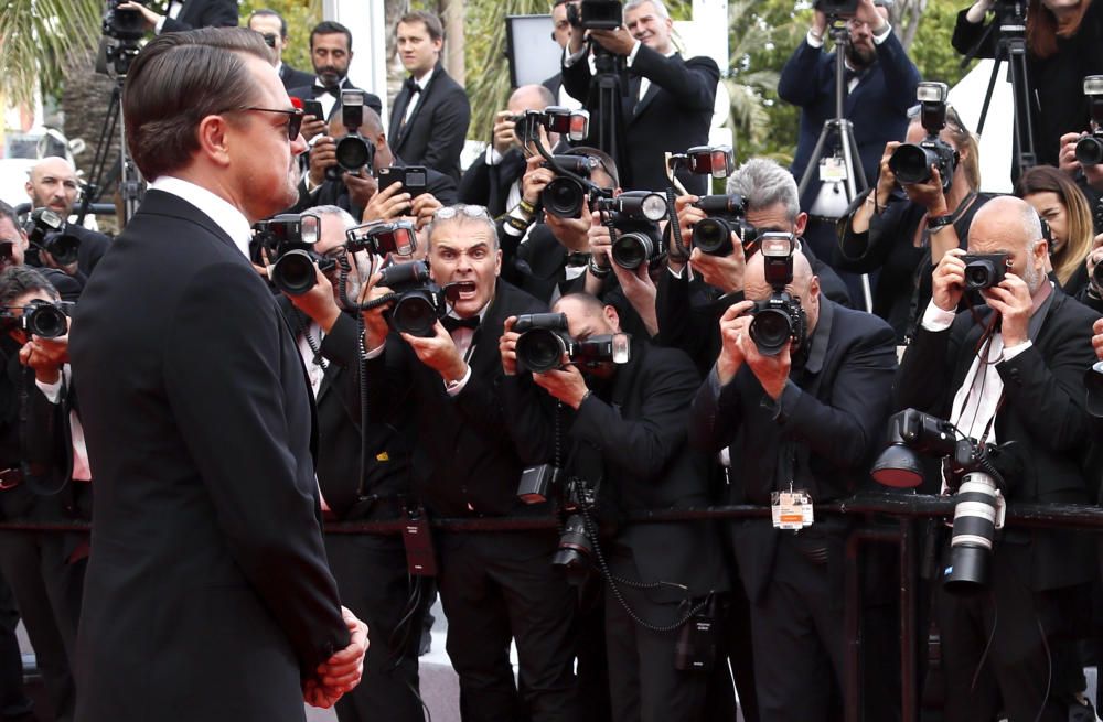 Los actores Brad Pitt y DiCaprio, en Cannes.
