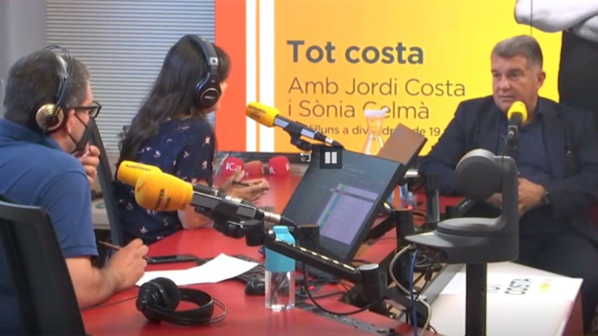 Laporta, en la entrevista que concedió al programa 'Tot Costa' de Catalunya Ràdio.