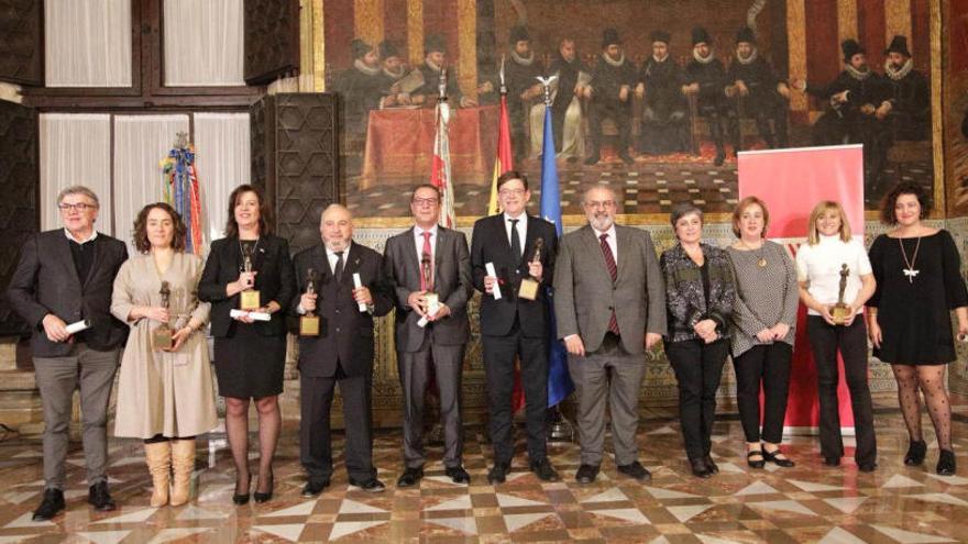 Los galardonados de este año con Ximo Puig y Pedro Rodríguez