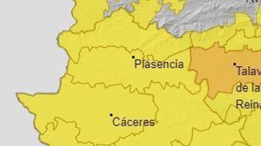 El norte y centro de Extremadura permanecerán este miércoles en alerta amarilla