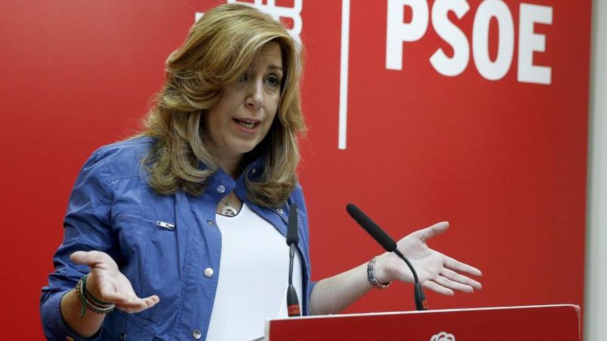 Susana Díaz, durante la presentación de su programa.