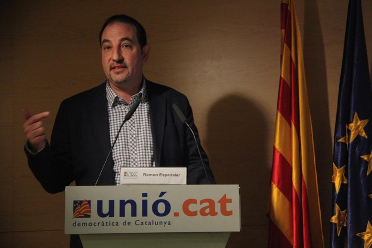 El conseller Espadaler intervé en la inauguració del congrés d’Unió de Treballadors Democristians de Catalunya, aquest dissabte.