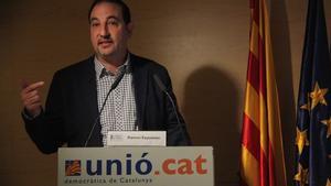 El conseller Espadaler intervé en la inauguració del congrés d’Unió de Treballadors Democristians de Catalunya, aquest dissabte.