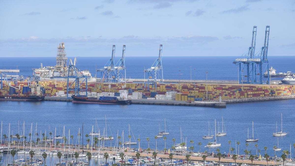 Terminal de contenedores de Opcsa, en el puerto de La Luz de Las Palmas de Gran Canaria.
