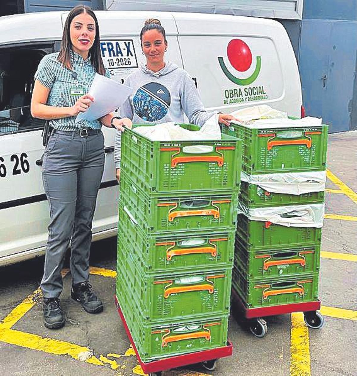 Entrega diaria desde uno de los supermercado a la entidadades con las que colabora.