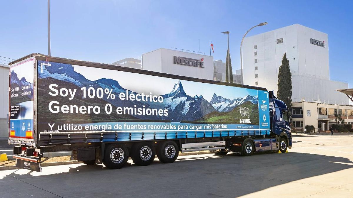 El camión eléctrico de Masiques y Nestlé.