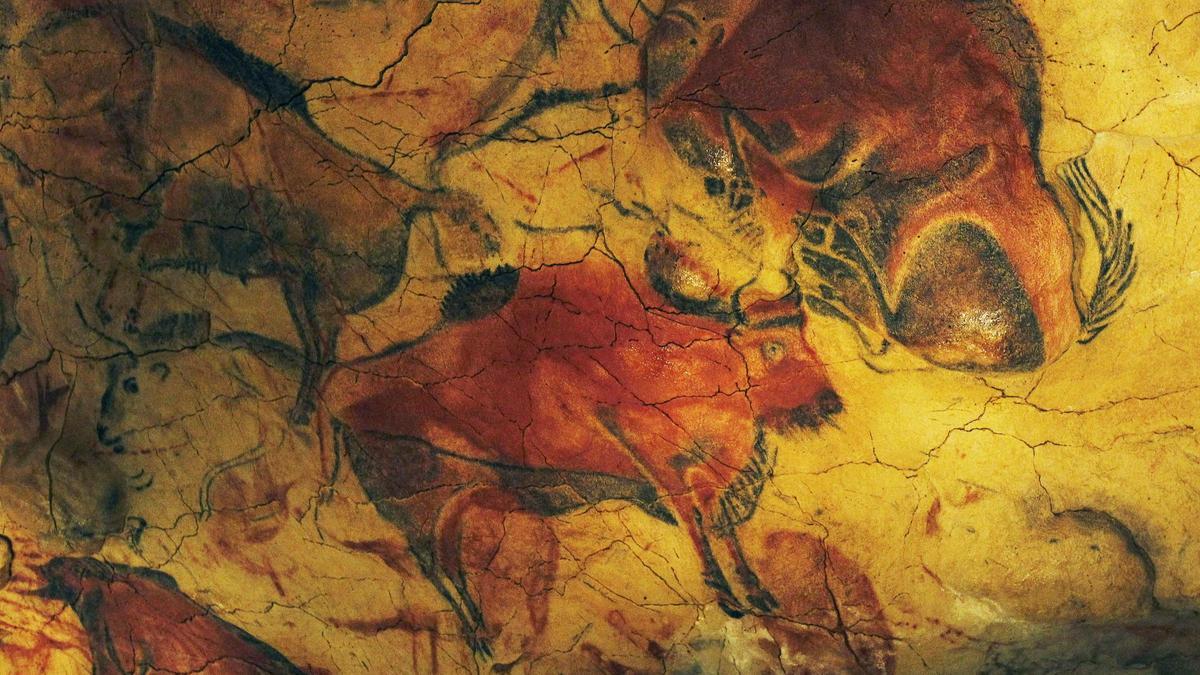 Bisontes prehistóricos nas Covas de Altamira.