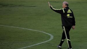 Del Bosque, en un entrenament amb la selecció espanyola. 