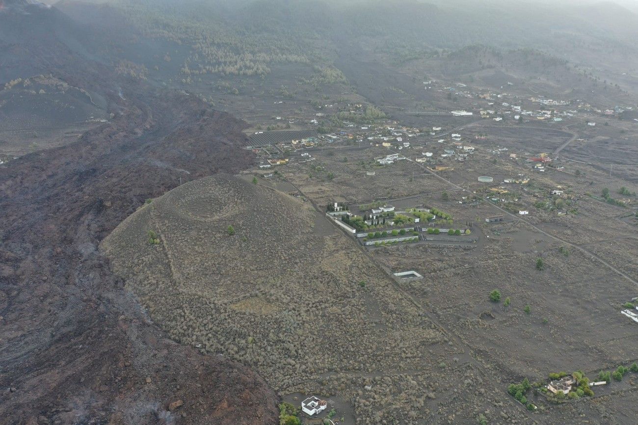 El avance de la lava del volcán de La Palma, a vista de pájaro en el décimo día de erupción