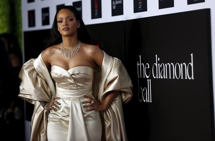 Singer Rihanna poses at the second annual Diamond Ball fundraising event in Santa Monica