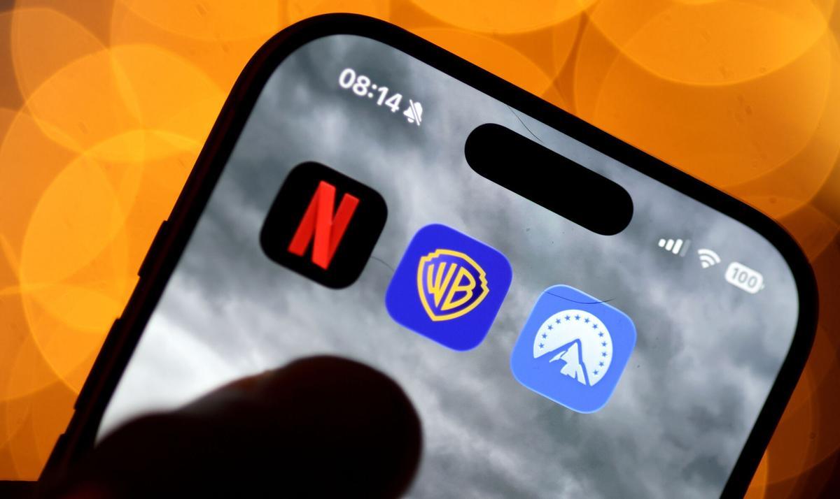 Logos de Netflix, Warner Bros. y Paramount.