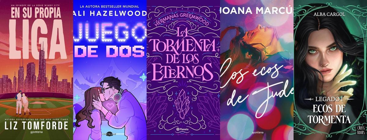 Novelas de Liz Tomforde, Ali Hazelwood, Hermanas Greemwood, Joana Marcús y Alba Cargol