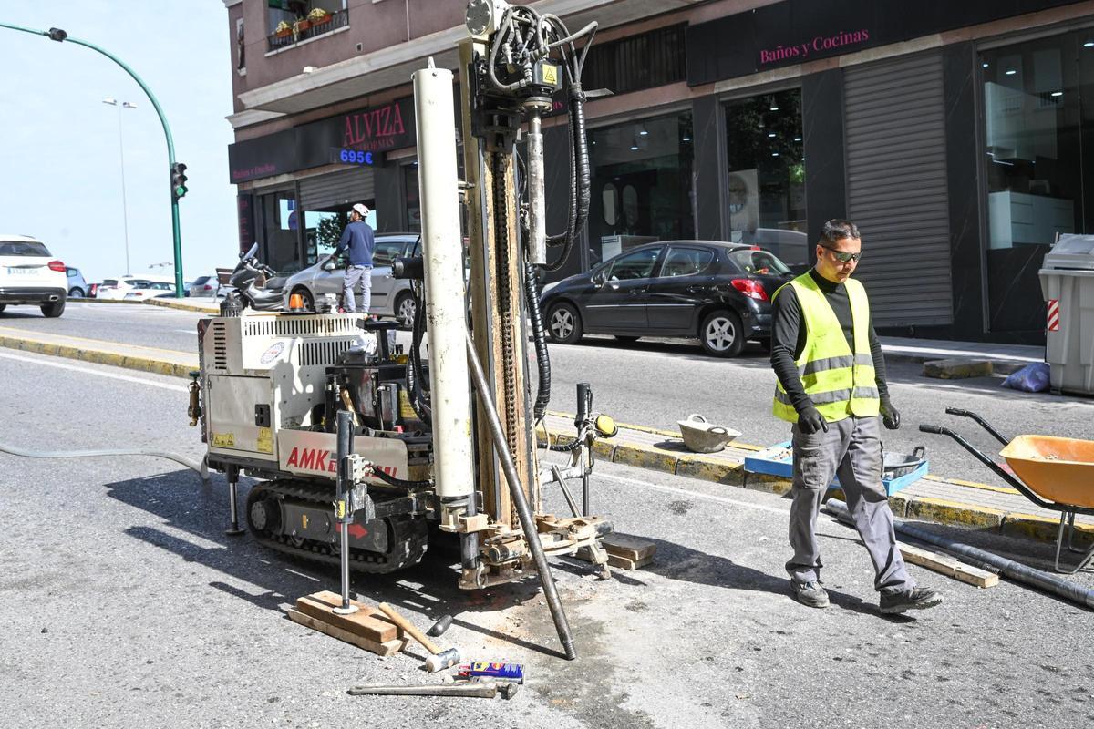 Imagen de un estudio realizado en febrero en la zona afectada por las grietas en la calle Clara Campoamor de Elche