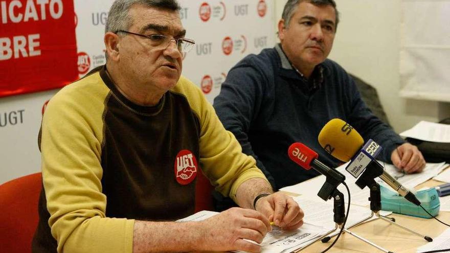 Rodrigo García, de UGT, y Pedro Domínguez, del Sindicato Libre.