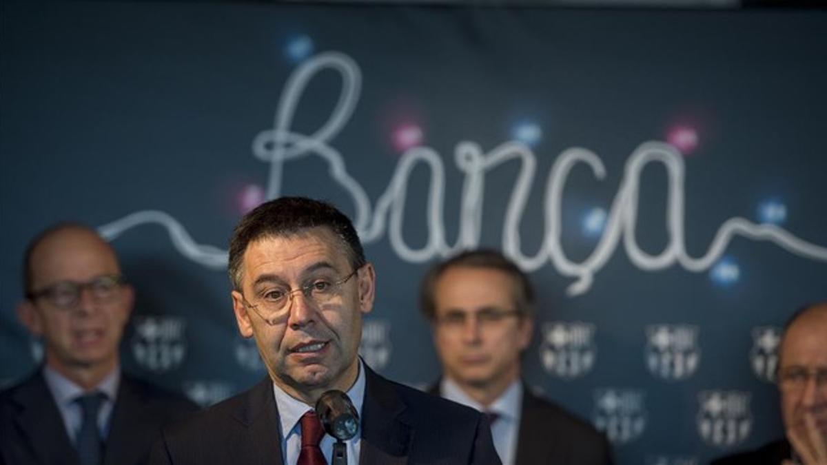 Bartomeu, en un acto del presidente del Barça.