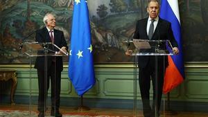 Rueda de prensa de Josep Borrell y el ministro de Exteriores Ruso, Sergei Lavrov