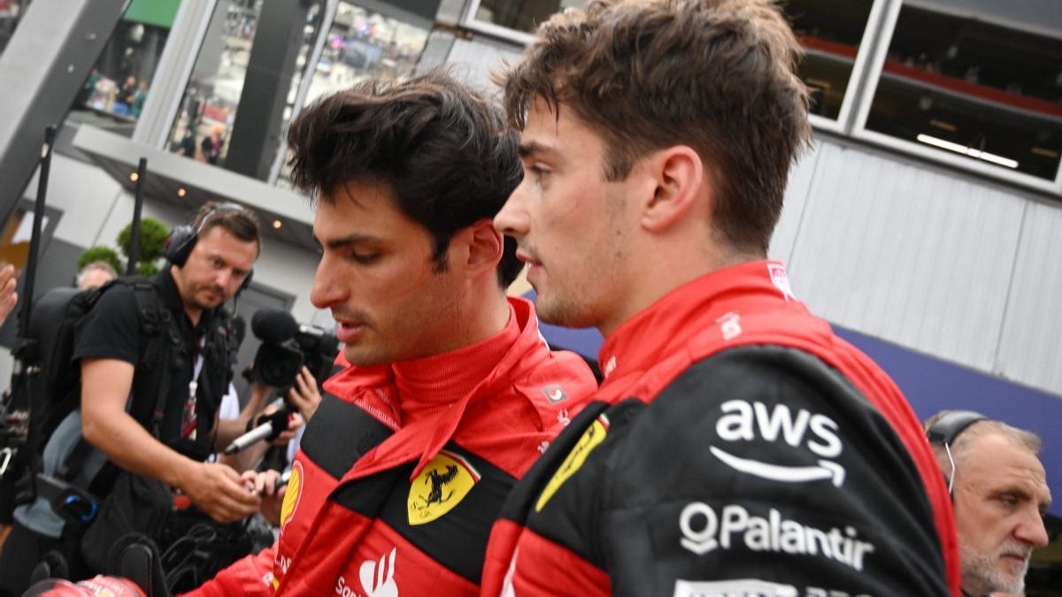 Charles Leclerc y Carlos Sainz, tras la clasificación del Gran Premio de Mónaco.